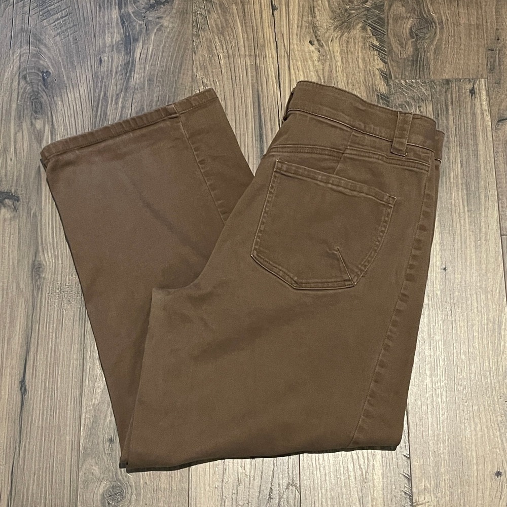 Democracy Absolution Brown Wide Leg Pants High Rise Stretch Size 12 B11984NX2